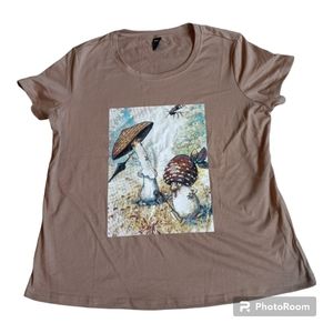 SHEIN, Size Large, Mushroom Tshirt, With Mushroom Design.